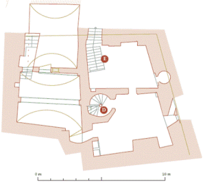 Plan des caves, niveau supérieur