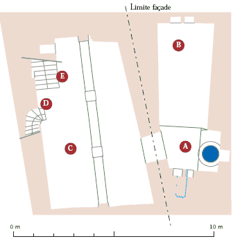 Plan des caves, niveau inférieur